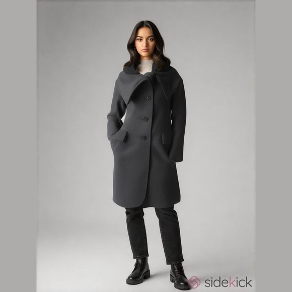 BCBGMaxAzria Jackets & Blazers - BCBGMaxAzria  Elegant Women's Coat wool blend with detachable collar Sz M